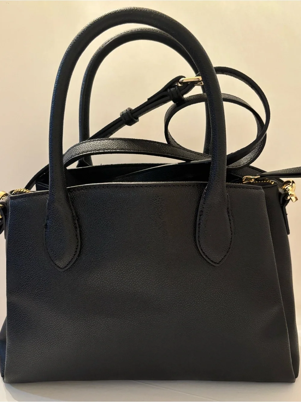 Nine West Black Top-Handle Satchel with Gold Hardware